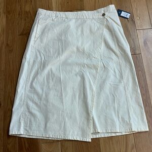 NWT Universal Thread Cream A-Line Wrap Skirt